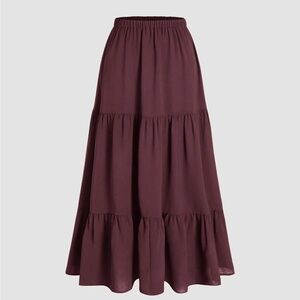 Cider Skirt - Size M - dark purple tiered skirt